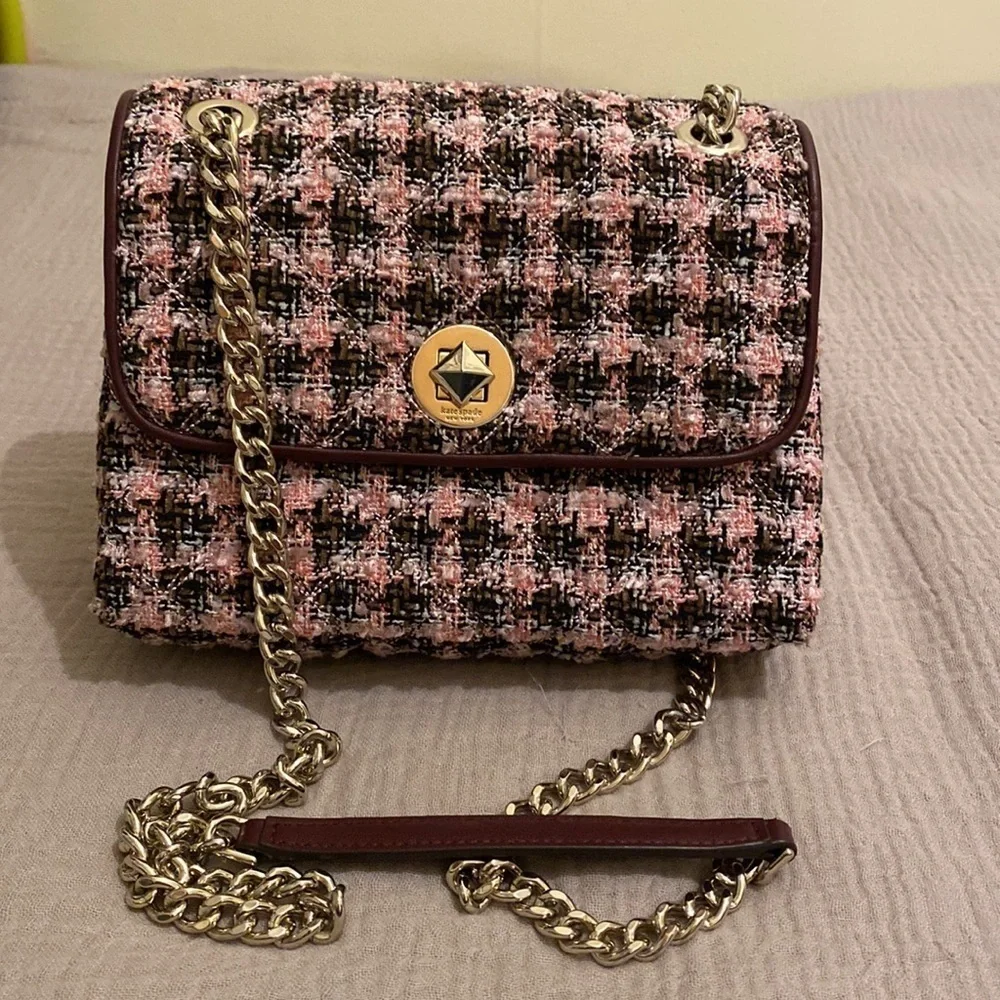 Kate Spade beautiful tweed shoulder / crossbody bag. Like new.